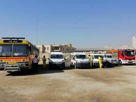 برگزاری مانور عملیاتی شیمیایی در بیمارستان سوانح و سوختگی آیت‌الله طالقانی اهواز